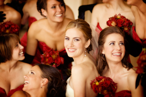 bride and bridesmaids, photo by Jeffrey and Julia Woods